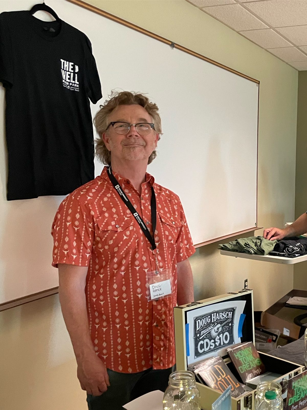 Doug Harsch at The Well Coffeehouse room table